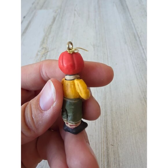 Dept 56 polliwoggs mini pumpkin Man ornament Halloween mini jack-o'-lantern shab - Picture 6 of 8